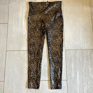 Spanx Faux Leather Leopard Leggings